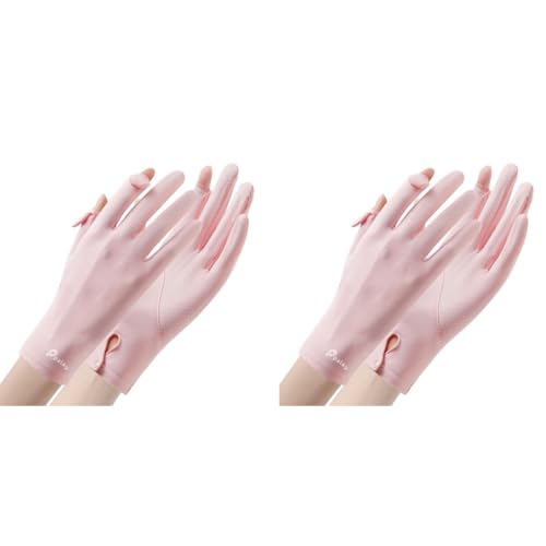 PALAY® Spandex UV Sun Protection Gloves Women Non-Slip Touch Screen Summer Ice Silk Cool Outdoor Breathable for Cycling Fishing Pink 2PCS PALAY® Spandex UV Sun Protection Gloves Women Non-Slip Touch Screen Summer Ice Silk Cool Outdoor Breathable for Cycling Fishing Pink 2PCS
